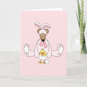 Tarjeta Festiva Bunny Bear Chick Easter