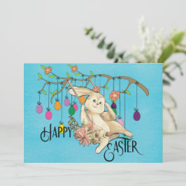 Tarjeta Festiva Bunny Celebra el Día de Pascua
