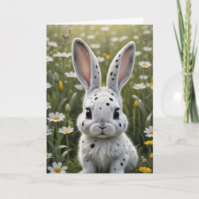 Tarjeta Festiva Bunny con manchas (Anverso)