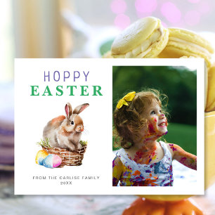 Tarjeta Festiva Bunny Cute Easter Watercolor