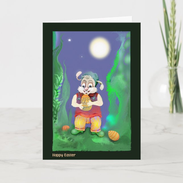 Tarjeta Festiva bunny* de pascua del *Little (Anverso)