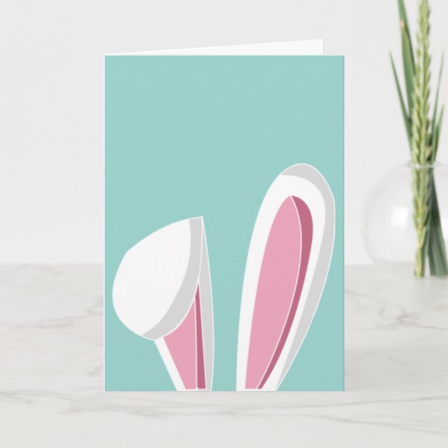 Tarjeta Festiva Bunny Ears Hoppy Easter (Anverso)