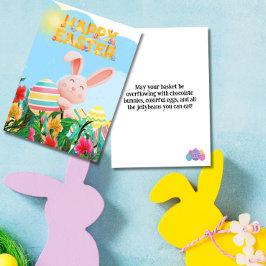 Tarjeta Festiva Bunny Eggs Happy Easter
