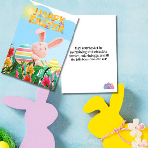Tarjeta Festiva Bunny Eggs Happy Easter