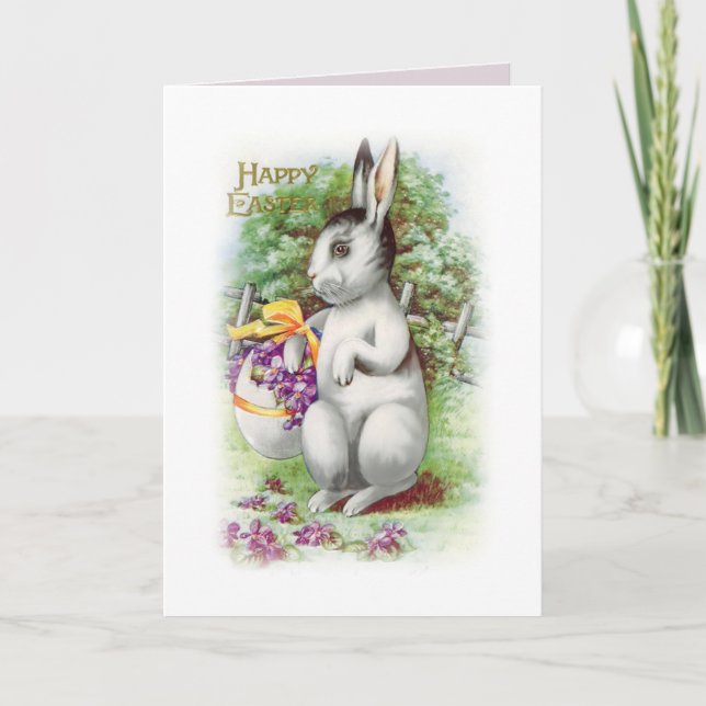 Tarjeta Festiva Bunny Floral Easter (Anverso)