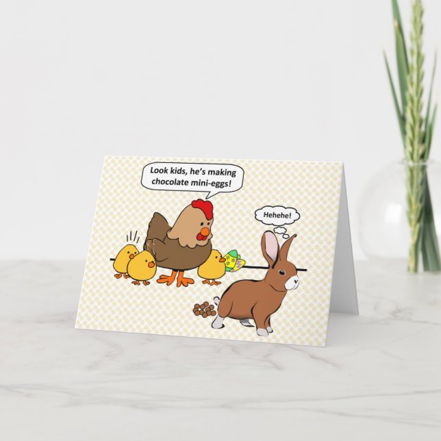 Tarjeta Festiva Bunny hace personalizado divertido a la caca de ch (Anverso)