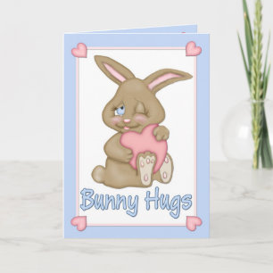 Tarjeta Festiva Bunny Hugs Valentine