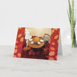 Tarjeta Festiva Bunny Thankding