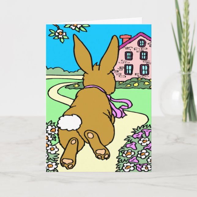 Tarjeta Festiva Bunny Trail Easter Card (Anverso)