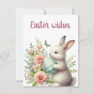 Tarjeta Festiva Bunny vintage. Pascua
