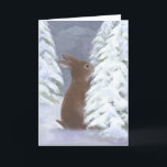 Tarjeta Festiva Bunny Winter Card<br><div class="desc">De la colección de invierno de prueba. ¡personalizar el saludo! Sugerencia: "¡Disfruten de la belleza y esplendor del invierno!"</div>