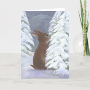 Tarjeta Festiva Bunny Winter Card