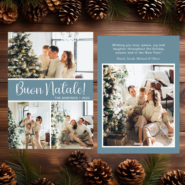 Tarjeta Festiva Buon Natale 4 Photo Flat Holiday Card (Subido por el creador)