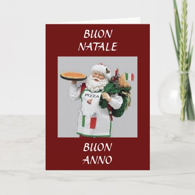 TARJETA FESTIVA BUON NATALE / BUON ANNO ITALIANO SANTA (Anverso)