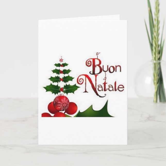 TARJETA FESTIVA BUON NATALE / BUON ANNO ITALIANO SANTA (Anverso)