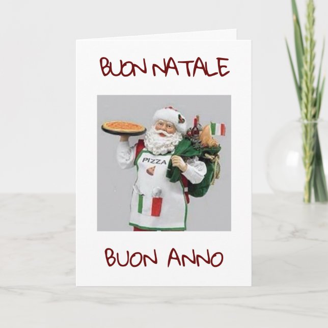 TARJETA FESTIVA BUON NATALE / BUON ANNO ITALIANO SANTA (Anverso)