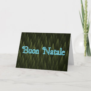 Tarjeta Festiva Buon Natale - Coníferas