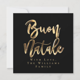 Tarjeta Festiva Buon Natale Elegale Black Gold Script italiano