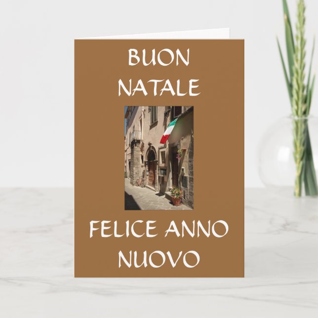 TARJETA FESTIVA BUON NATALE, FELICE ANNO NUOVO (Anverso)
