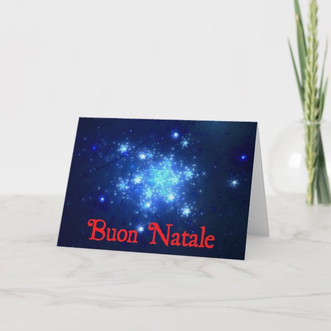 Tarjeta Festiva Buon Natale - Night Sky (Anverso)