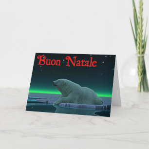 Tarjeta Festiva Buon Natale - Oso Polar del borde del hielo