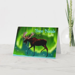 Tarjeta Festiva Buon Natale - Reno Antílope de Alaska
