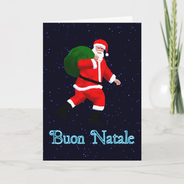 Tarjeta Festiva Buon Natale - Santa Claus (Anverso)