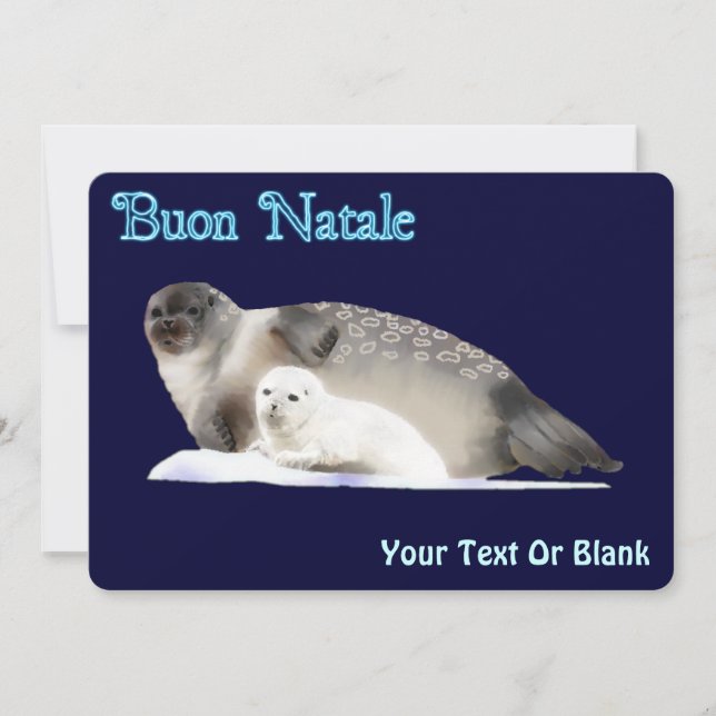 Tarjeta Festiva Buon Natale - Sello de anillo (Anverso)