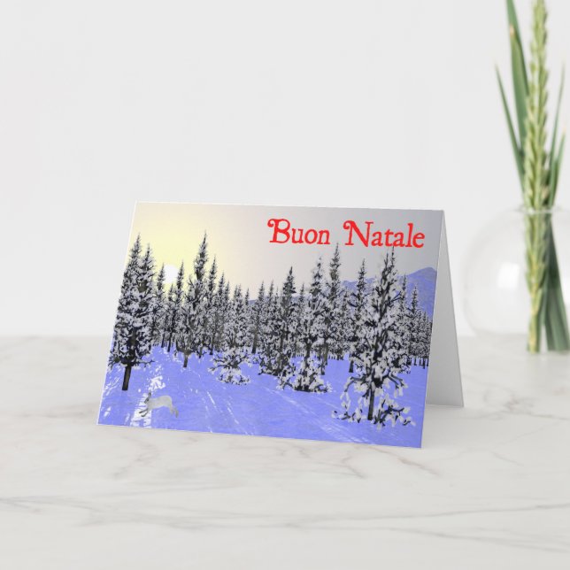 Tarjeta Festiva Buon Natale - solsticio de invierno (Anverso)