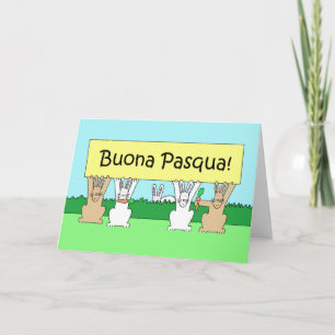 Tarjeta Festiva Buona Pasqua Bunnies