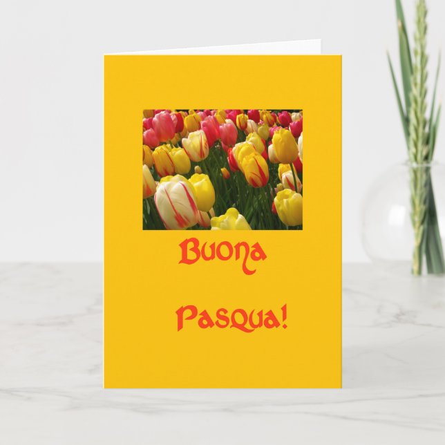 Tarjeta Festiva Buona Pasqua Italia Feliz Pascua (Anverso)