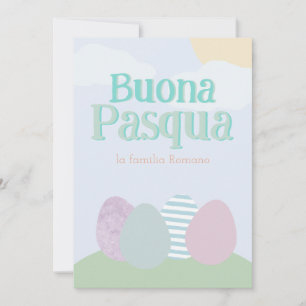 Tarjeta Festiva Buona Pasqua Pastel Italiano Feliz Pascua