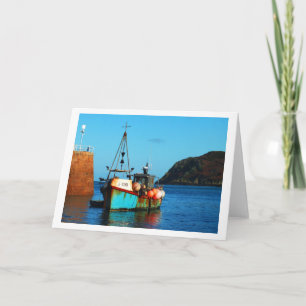 Tarjeta Festiva Buques de pesca en Bonne Nuit, Jersey