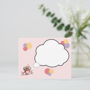 Tarjeta Festiva Burbuja de pensamiento de búho lindo