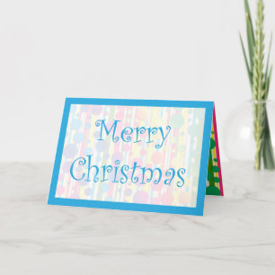 Tarjeta Festiva [Burbujas Beatnik] Punto Polka Retro Azul tachado