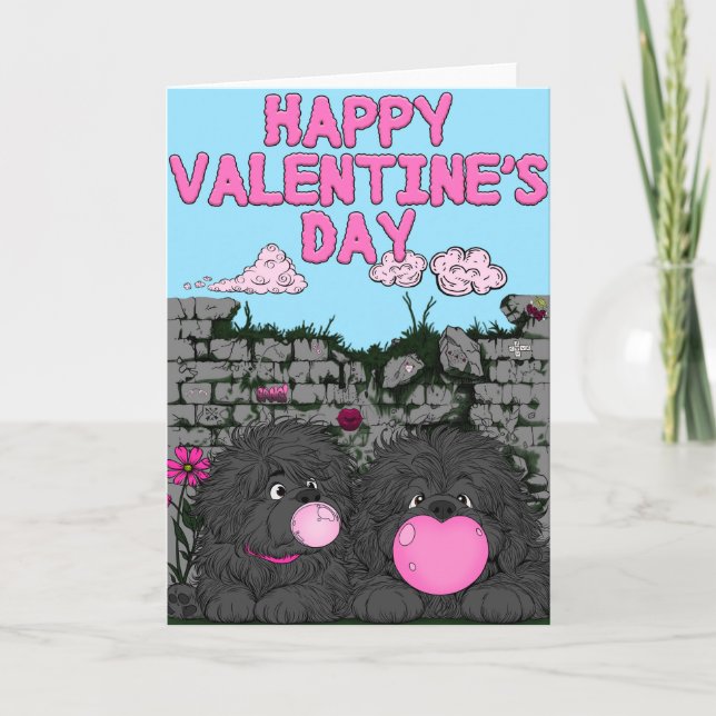 Tarjeta Festiva Burbujas de Amor (interior en blanco) (Anverso)