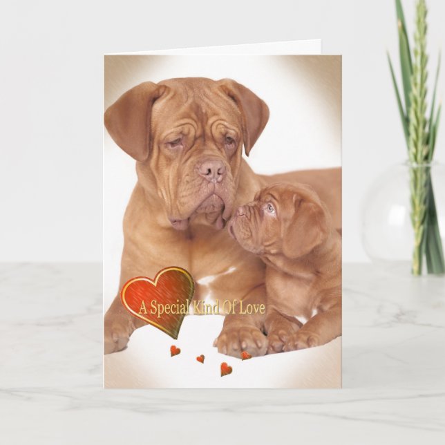 TARJETA FESTIVA BURDEOS UNA CLASE ESPECIAL DE AMOR (Anverso)