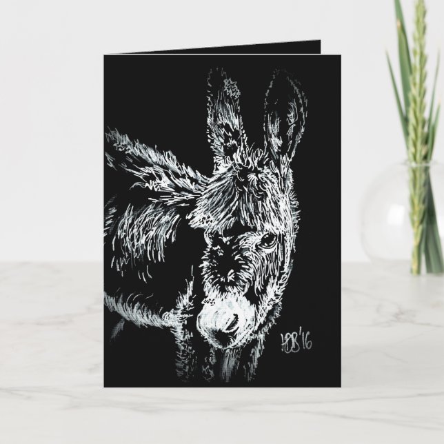Tarjeta Festiva Burro de invierno (Anverso)