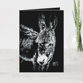 Tarjeta Festiva Burro de invierno