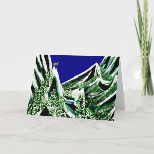 Tarjeta Festiva burros en los picos de montaña