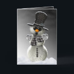 Tarjeta Festiva Burrrr hace frío afuera<br><div class="desc">Un hombre de nieve lindo que destaca en la nieve diciendo "Burrr hace frío afuera" Una tarjeta de Navidades divertidos para compartir con tus amigos y familia.</div>