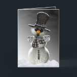 Tarjeta Festiva Burrrr hace frío afuera<br><div class="desc">Un hombre de nieve lindo que destaca en la nieve diciendo "Burrr hace frío afuera" Una tarjeta de Navidades divertidos para compartir con tus amigos y familia.</div>