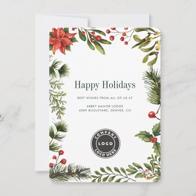 Tarjeta Festiva  Business Logo Christmas Holiday 2026 Calendar (Anverso)