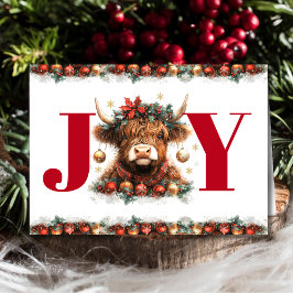 Tarjeta Festiva Business Merry Christmas Cute Festive Highland Cow