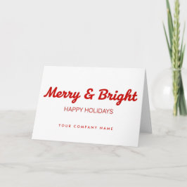 Tarjeta Festiva Business Retro Script Merry & Bright