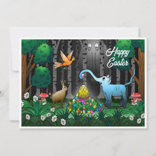 Tarjeta Festiva Búsqueda Feliz de Huevos de Pascua