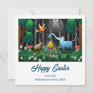 Tarjeta Festiva Búsqueda Feliz de Huevos de Pascua