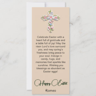 Tarjeta Festiva Butler Floral Cross Happy Easter Card