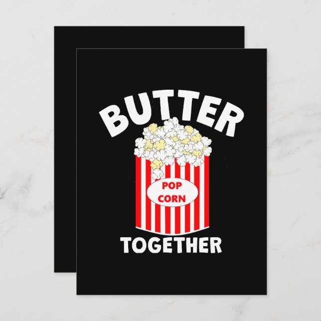Tarjeta Festiva BUTTER Together Movie Popcorn (Anverso / Reverso)