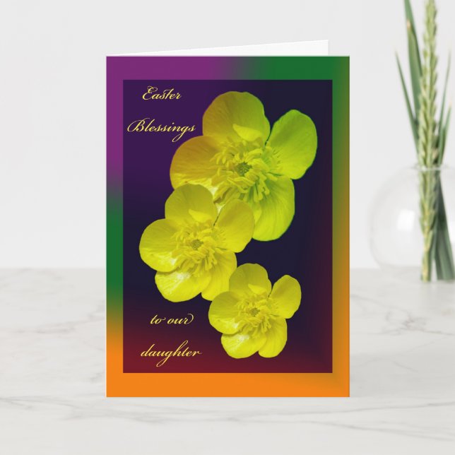 Tarjeta Festiva Buttercup Easter Blessing Daughter Card (Anverso)